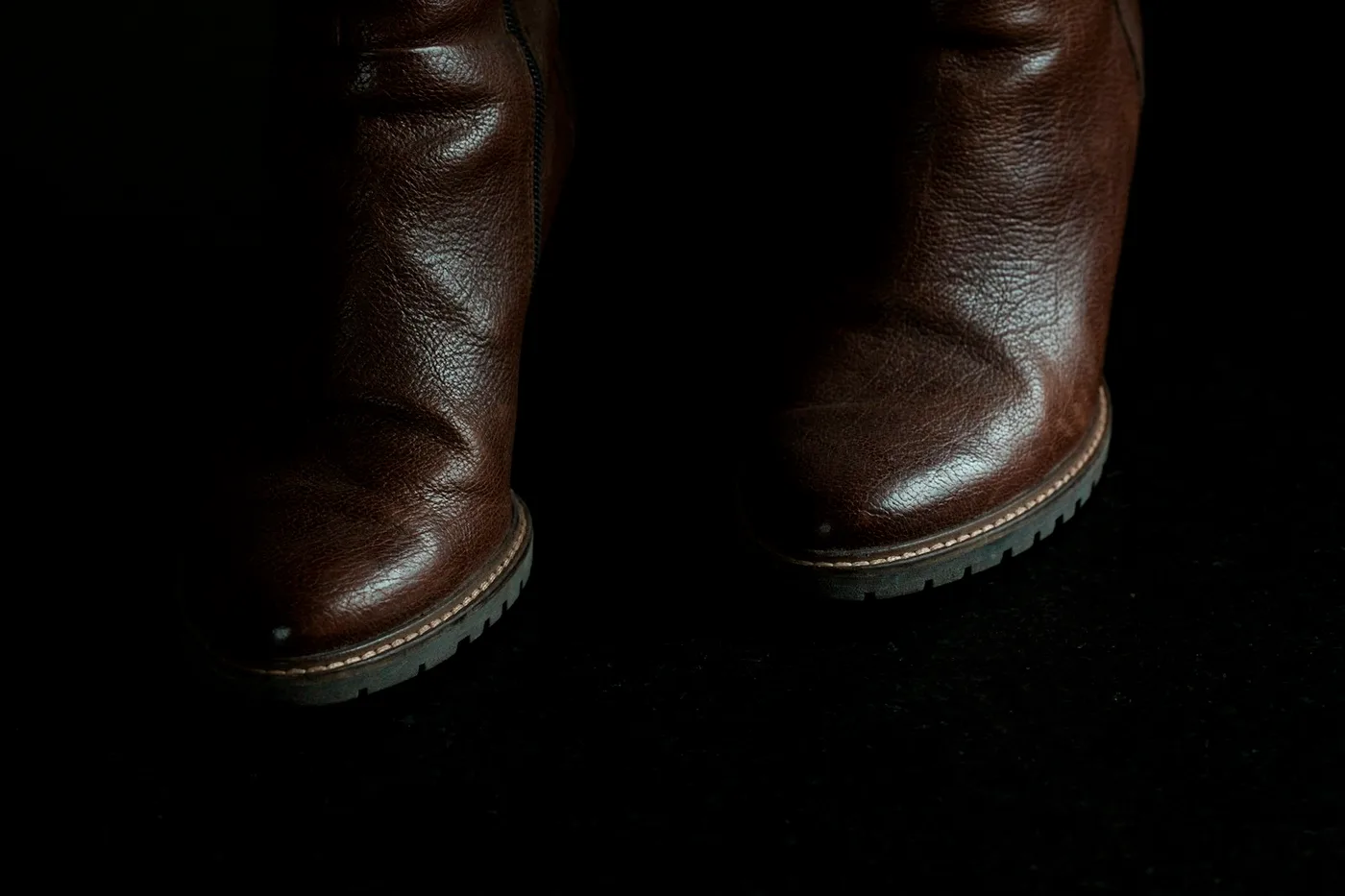 Knee-High Smooth Leather Boots
