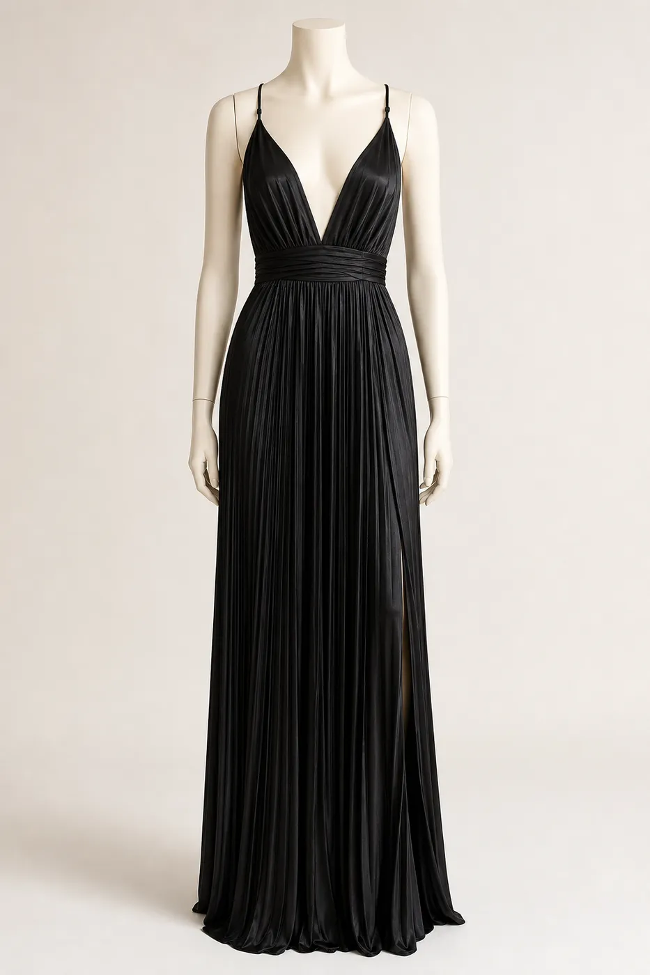 Collection Long Pleated Satin Dress — Series 09