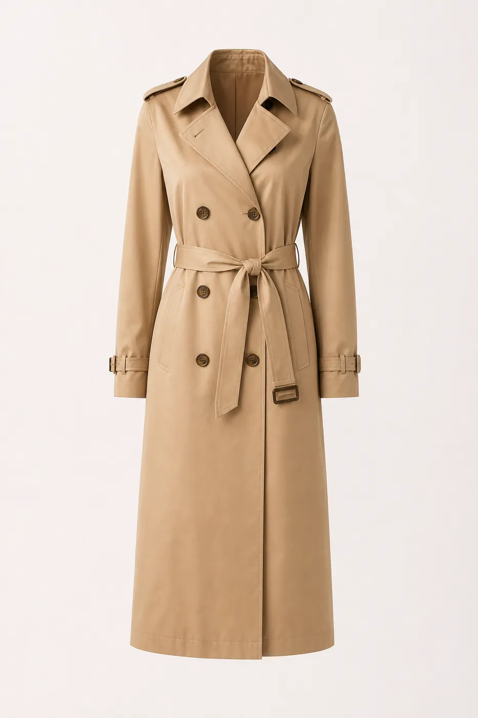 Long Coated Cotton Trench — Essential